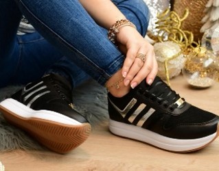 Tenis Negro Plata