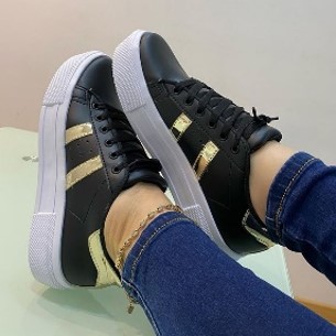 Tenis Negro Oro